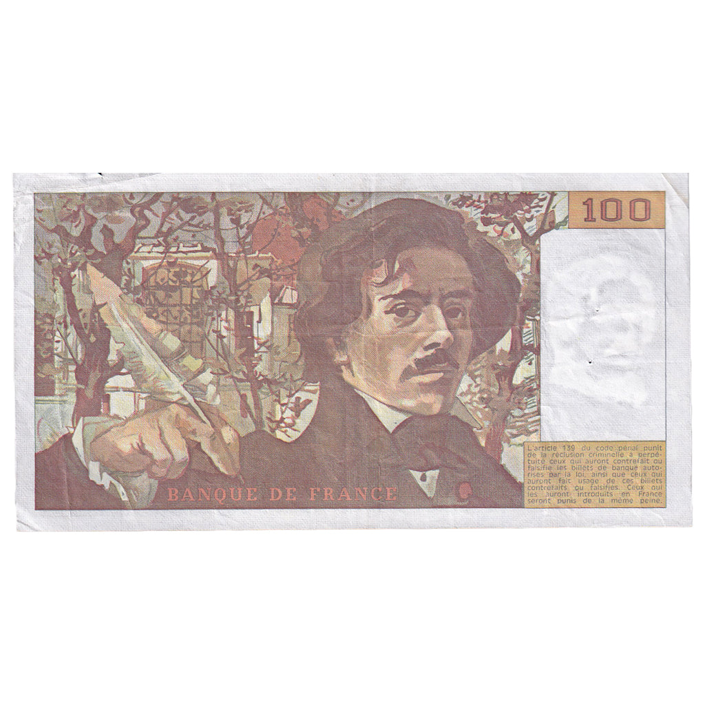 Frankrijk, 100 Francs, Delacroix, 1980, P.35, TTB, Fayette:69.04b, KM:154b