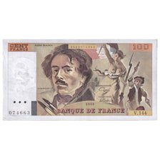 França, 100 Francs, Delacroix, 1989, V.144, EF(40-45), Fayette:69.13C, KM:154d