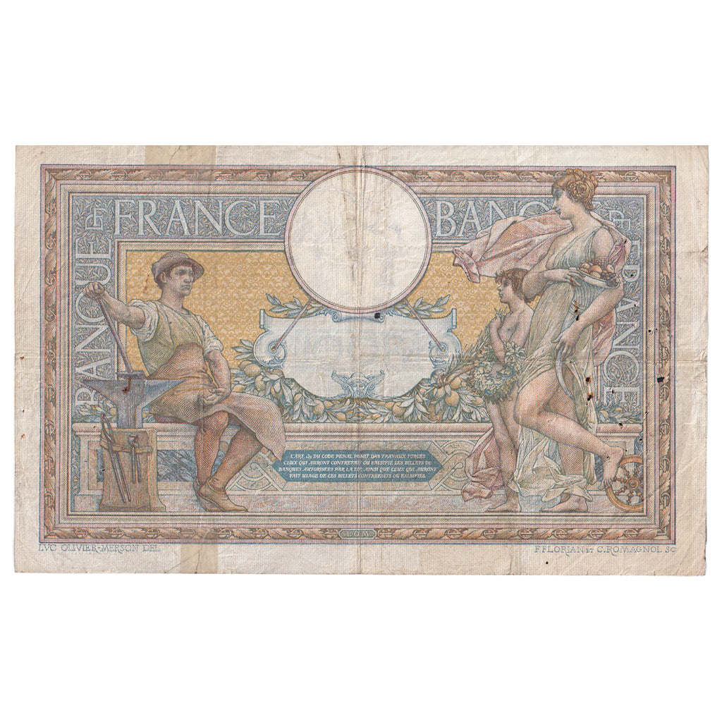 Francia, 100 Francs, Luc Olivier Merson, 1909, B.757, MB, Fayette:22.2, KM:69