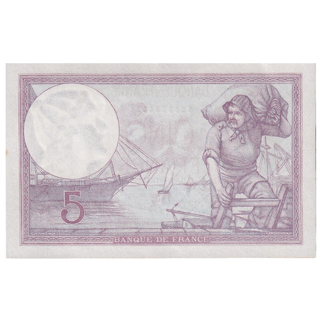 Frankreich, 5 Francs, Violet, 1933, E.54791, UNZ-, Fayette:03.17, KM:72e