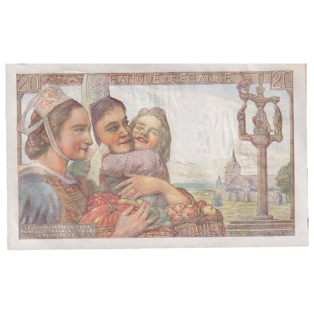 Francia, 20 Francs, Pêcheur, 1943, V.103, SPL+, Fayette:13.07, KM:100a