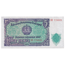 Nota, Bulgária, 5 Leva, 1951, KM:82a, UNC(65-70)