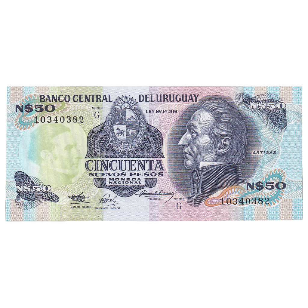 Banconote, Uruguay, 50 Nuevos Pesos, Undated (1989), KM:61a, FDS