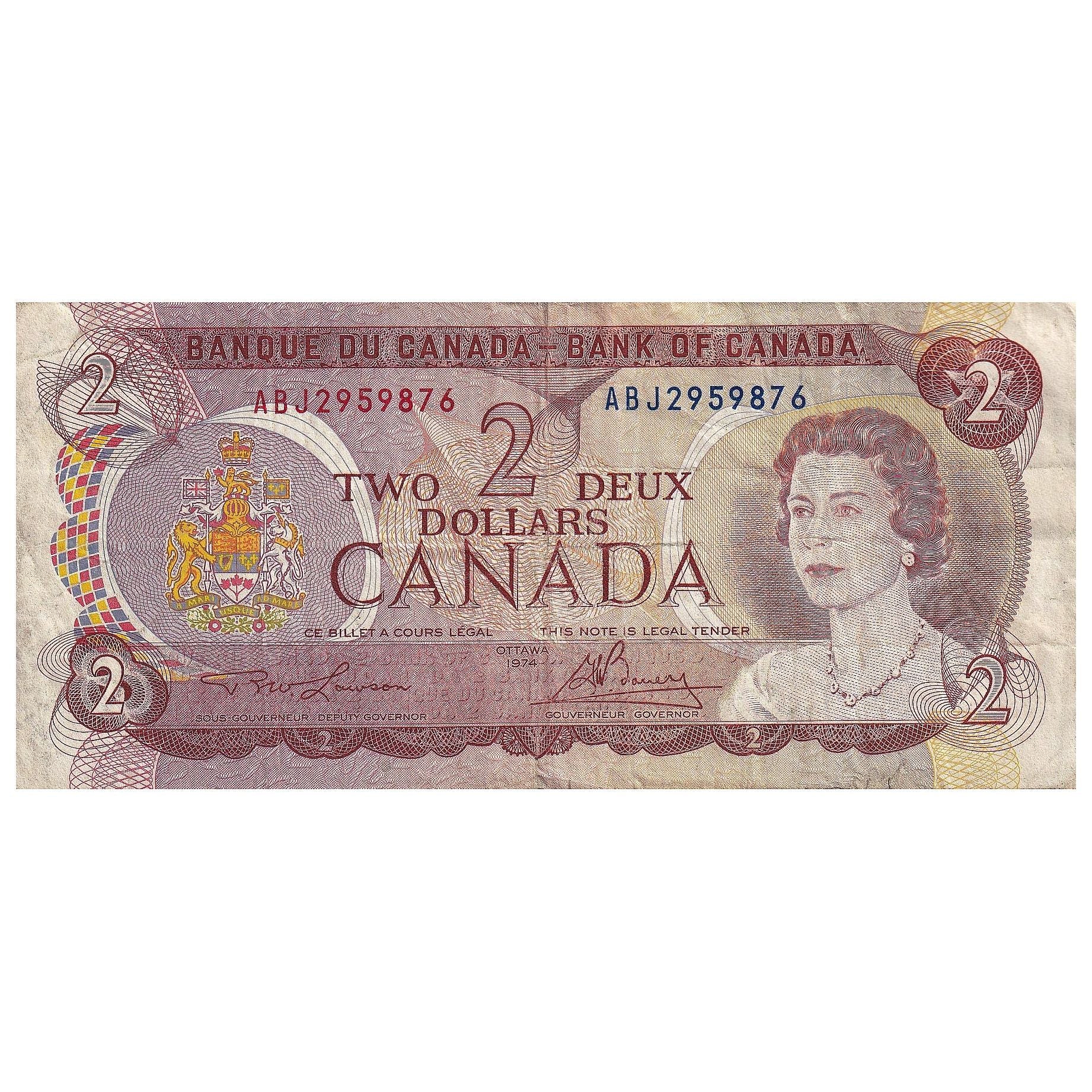 Billete, 2 Dollars, 1974, Canadá, KM:86a, BC