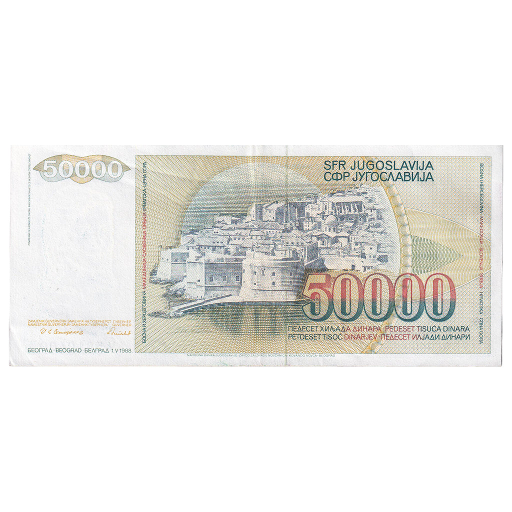Billet, Yougoslavie, 50,000 Dinara, 1988, 1988-05-01, KM:96, TTB
