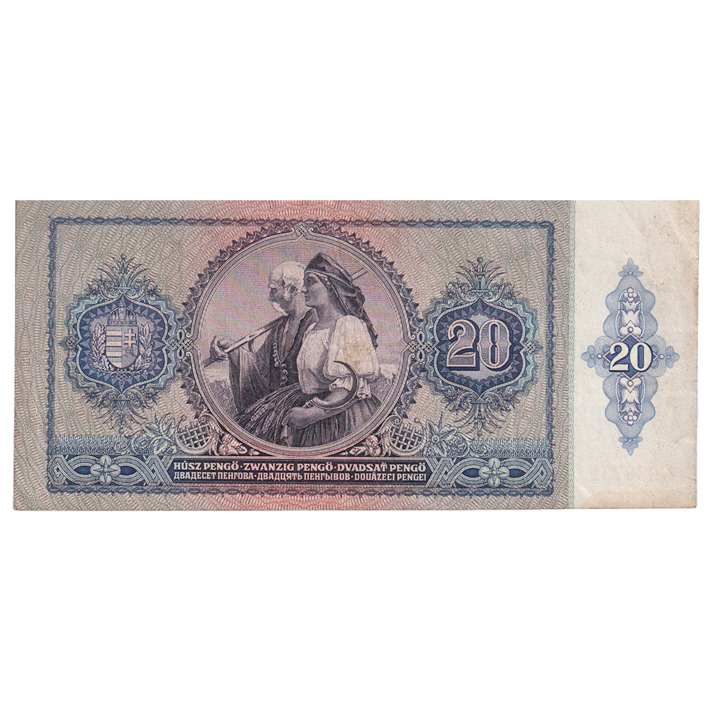 Banknot, Węgry, 20 Pengö, 1941, 1941-01-15, KM:109, EF(40-45)