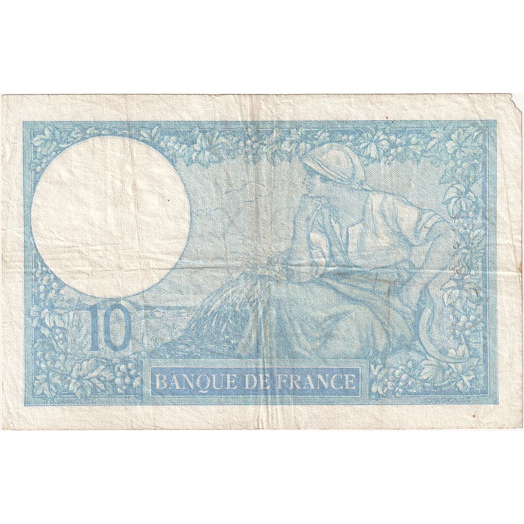 França, 10 Francs, Minerve, 1939, G.73277, EF(40-45), Fayette:07.9, KM:84