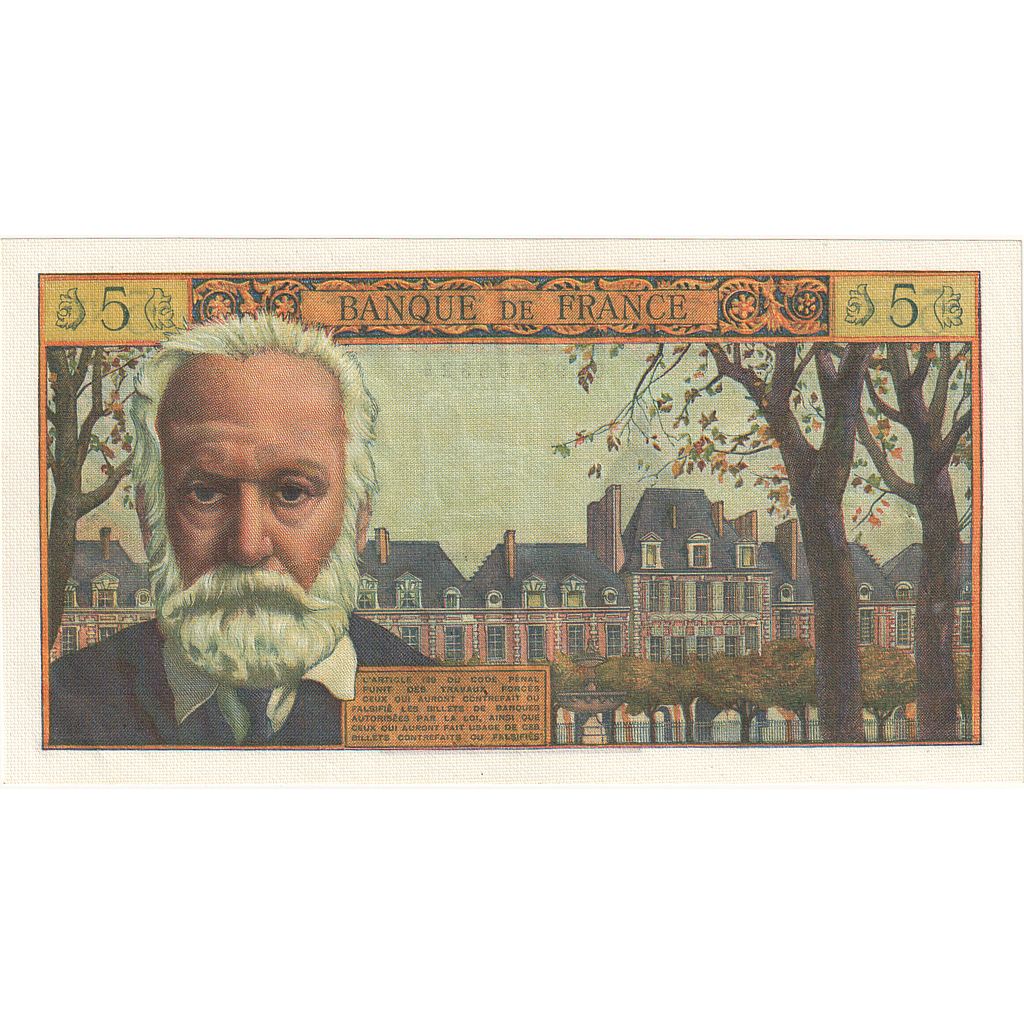 Francia, 5 Nouveaux Francs, Victor Hugo, 1962, W.80, FDS, Fayette:56.11, KM:141a