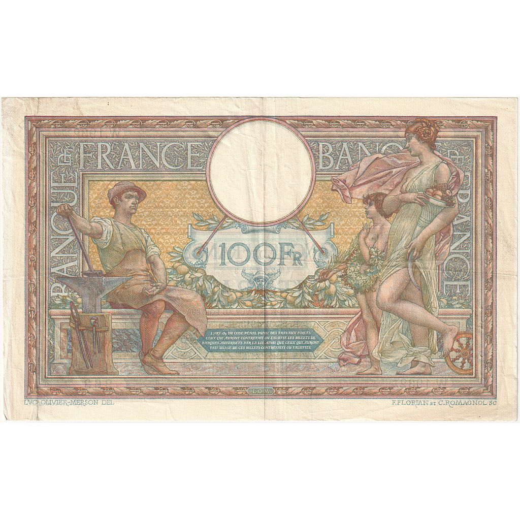 France, 100 Francs, Luc Olivier Merson, 1913, W.1932, SUP, Fayette:23.05, KM:71a