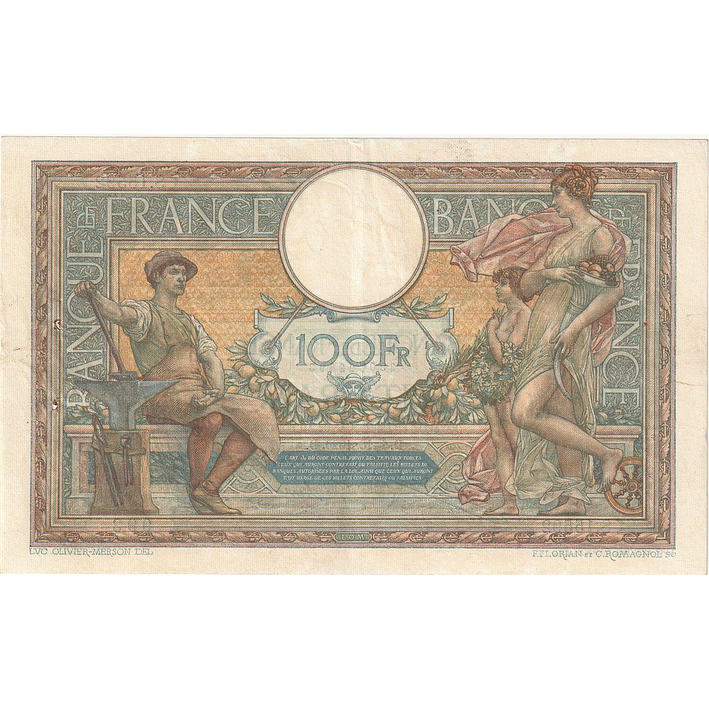 France, 100 Francs, Luc Olivier Merson, 1926, S.15592, TTB+, Fayette:24.5
