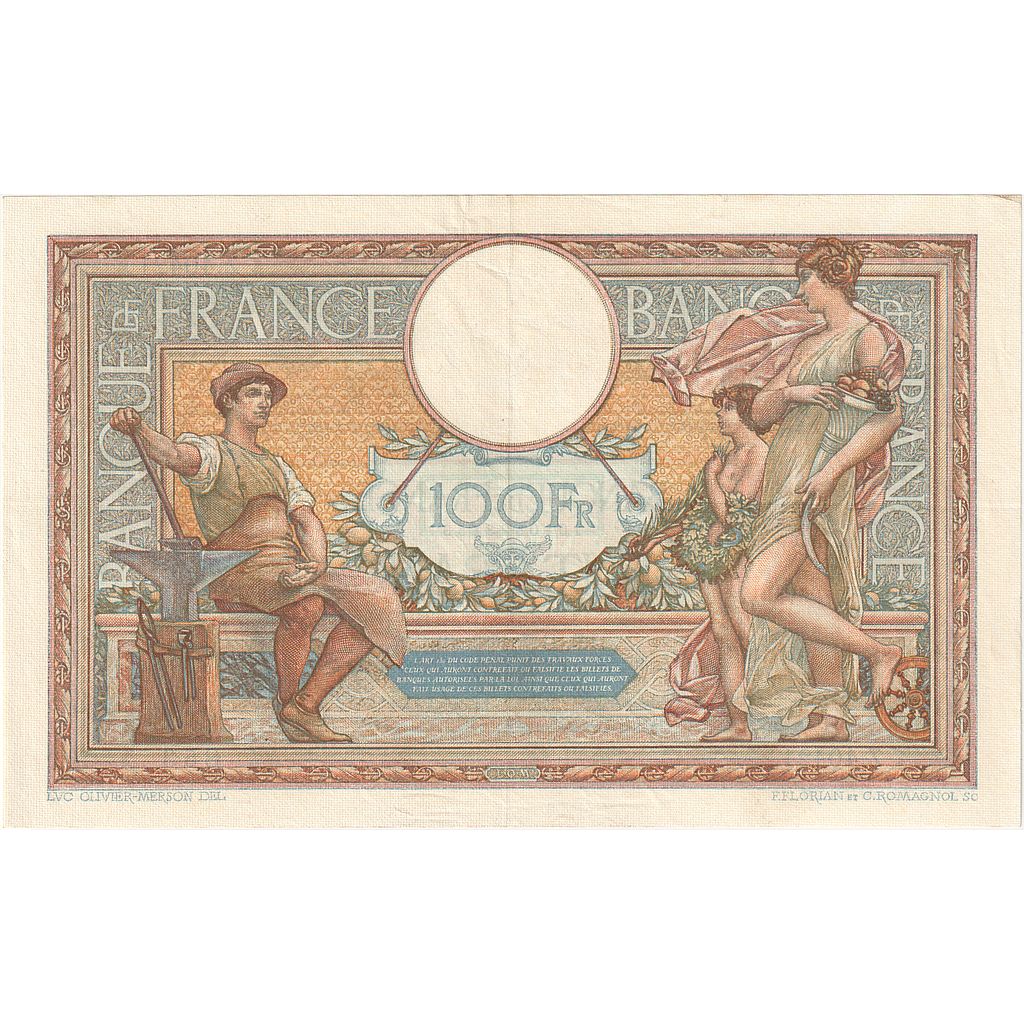 France, 100 Francs, Luc Olivier Merson, 1933, Z.40421, SUP, Fayette:24.12