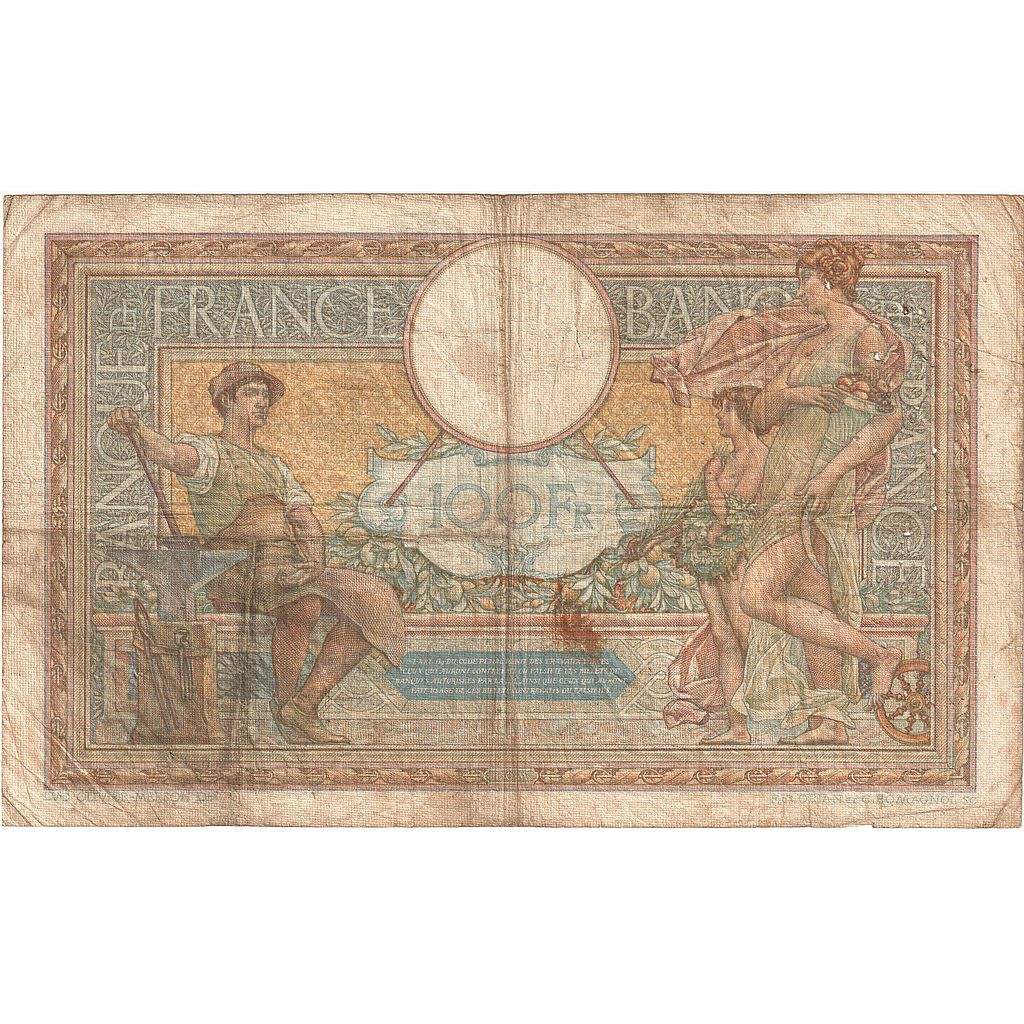 Frankreich, 100 Francs, Luc Olivier Merson, 1936, B.51726, SGE, Fayette:24.15