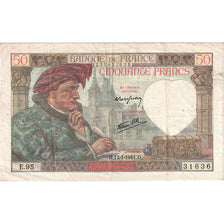Francja, 50 Francs, Jacques Coeur, 1941, E.95, EF(40-45), Fayette:19.12, KM:93