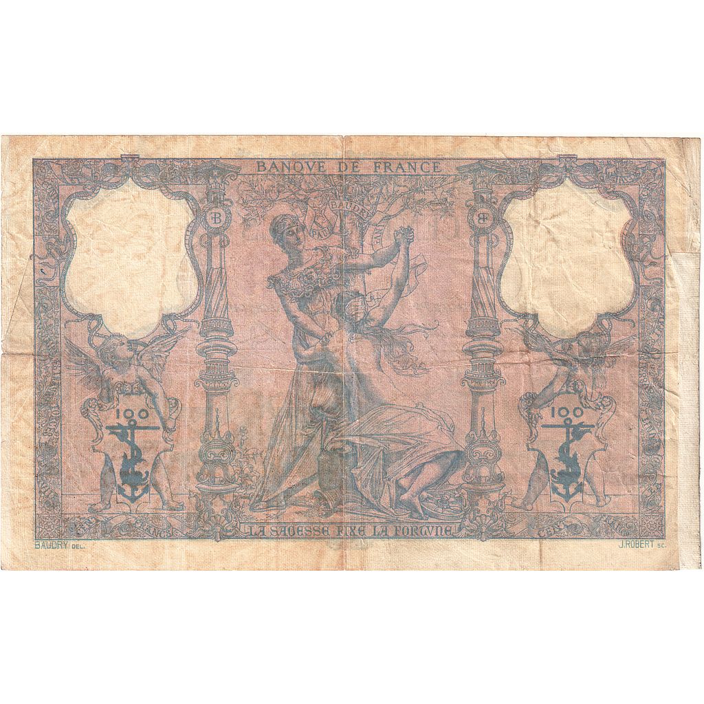 France, 100 Francs, Bleu et Rose, 1904, X.4073, TB, Fayette:21.18, KM:65c