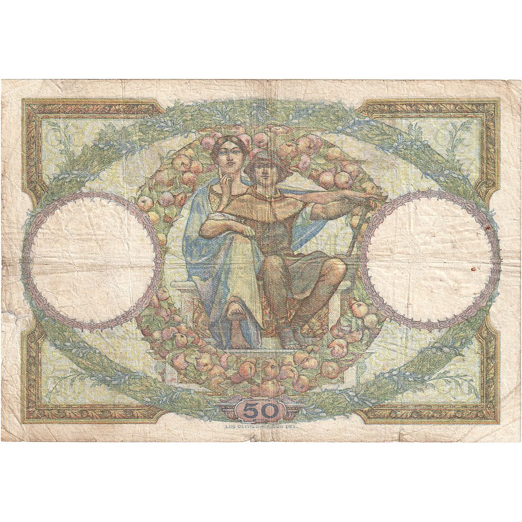 France, 50 Francs, Luc Olivier Merson, 1927, U.232, TB, Fayette:15.01, KM:77a