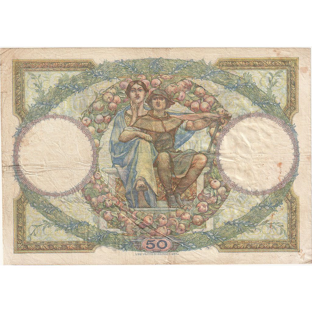 França, 50 Francs, Luc Olivier Merson, 1928, R.2662, EF(40-45), Fayette:15.02