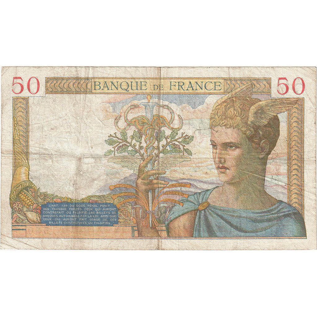 Frankrijk, 50 Francs, Cérès, 1935, K.3411, TB+, Fayette:17.20, KM:81