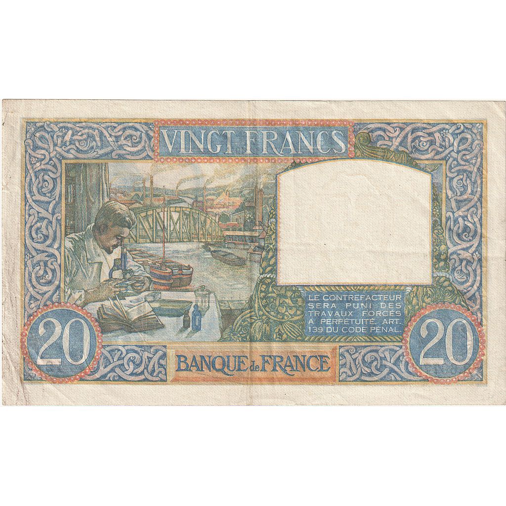 Frankreich, 20 Francs, Science et Travail, 1941, R.6677, SS, Fayette:12.20