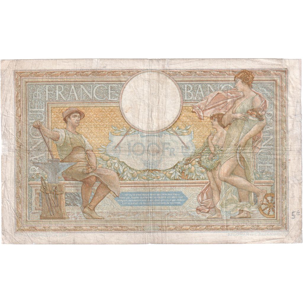Francia, 100 Francs, Luc Olivier Merson, 1937, Q.55621, BC, Fayette:25.2, KM:86a
