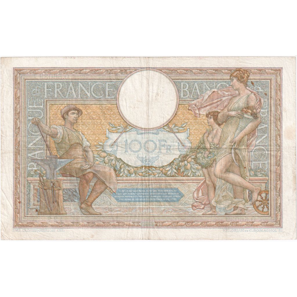France, 100 Francs, Luc Olivier Merson, 1937, O.56039, VF(30-35), Fayette:25.4