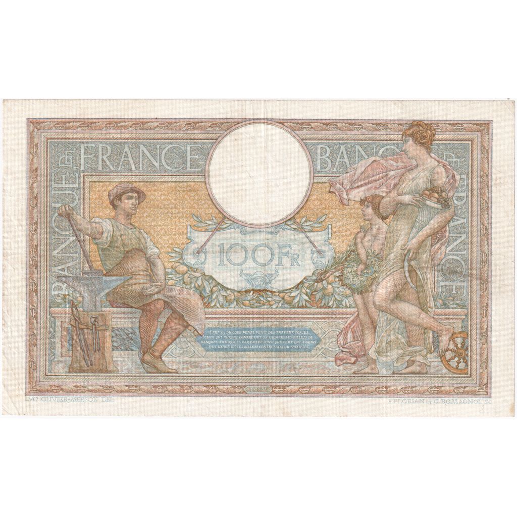 France, 100 Francs, Luc Olivier Merson, 1937, E.56378, TTB, Fayette:25.6, KM:86b