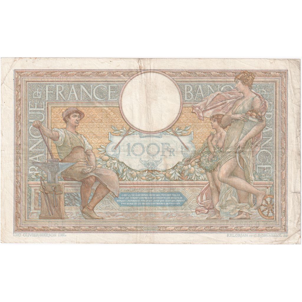 Francia, 100 Francs, Luc Olivier Merson, 1939, O.66275, MBC, Fayette:25.46