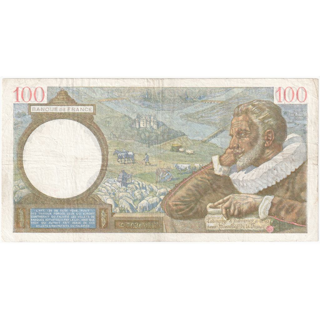 Francja, 100 Francs, Sully, 1941, Q.22895, VF(20-25), Fayette:26.54, KM:94