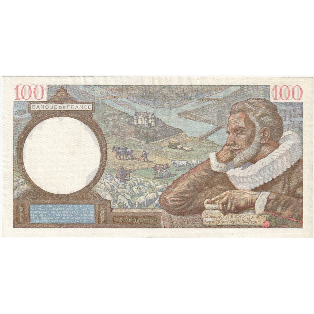 France, 100 Francs, Sully, 1942, Z.28322, AU(50-53), Fayette:26.66, KM:94