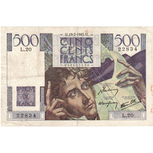 Francia, 500 Francs, Chateaubriand, 1945, L.20, MB, Fayette:34.01, KM:129a