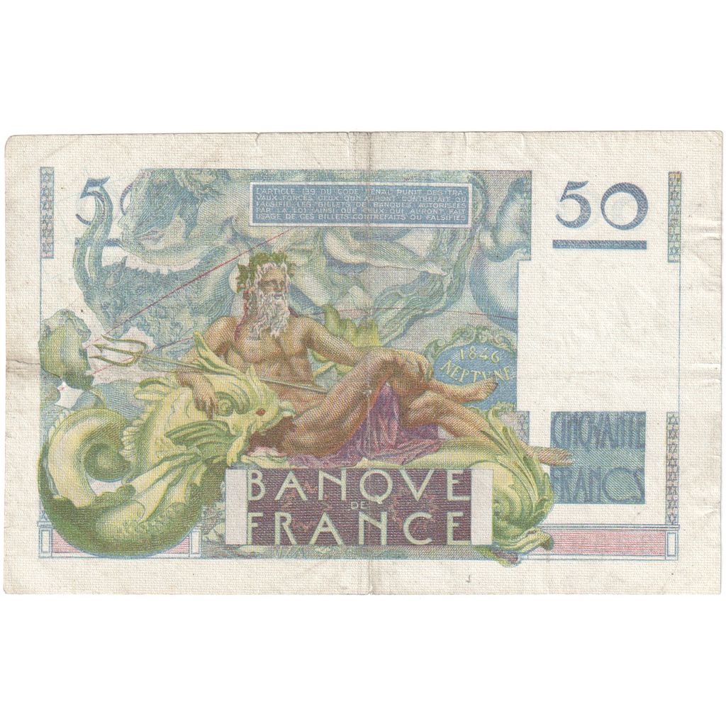 Francia, 50 Francs, Le Verrier, 1950, N.164, MB+, Fayette:20.16, KM:127c