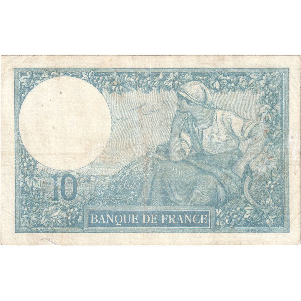 Francia, 10 Francs, Minerve, 1921, A.7872, MBC, Fayette:6.5, KM:73b