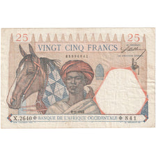 French West Africa, 25 Francs, 1942, 1942-01-09, KM:27, EF(40-45)