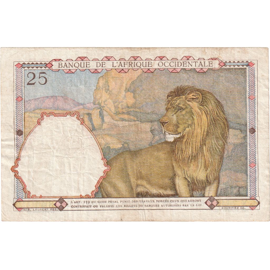 Francuska Afryka Zachodnia, 25 Francs, 1942, 1942-01-09, KM:27, EF(40-45)