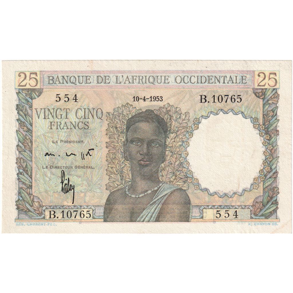 Afrique-Occidentale française, 25 Francs, 1953, 1953-04-10, KM:38, TTB+