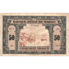 Morocco, 50 Francs, 1943, 1943-08-01, KM:26a, VF(20-25)
