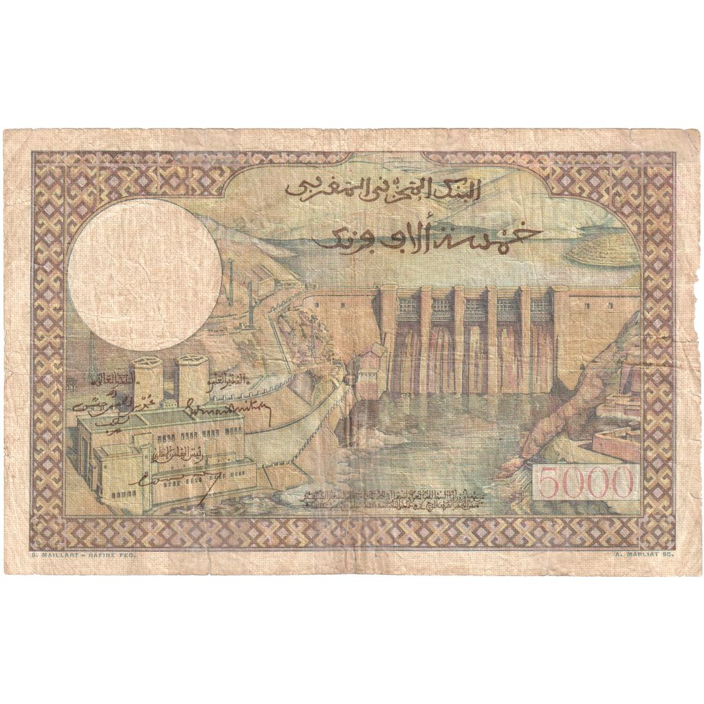 Morocco, 5000 Francs, 1953, 1953-04-02, KM:49, VF(20-25)