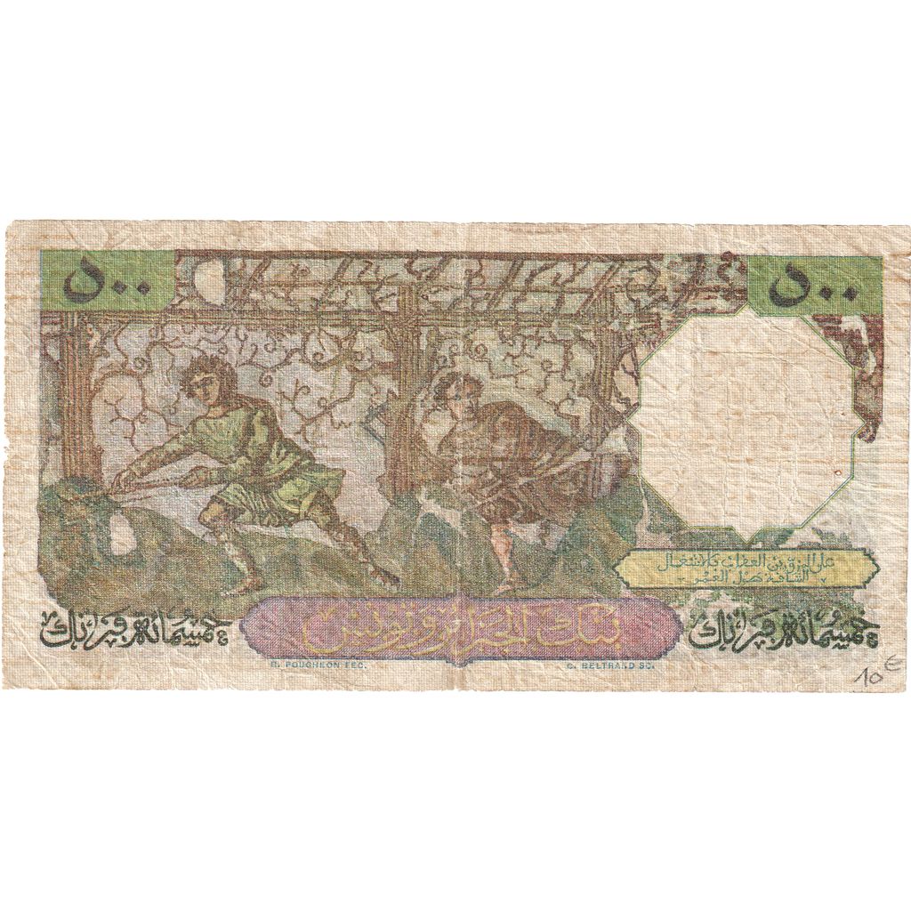 Algeria, 500 Francs, 1950, 1950-09-12, KM:106a, VG(8-10)