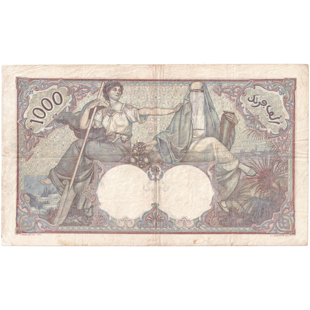 Algeria, 1000 Francs, 1926, 1926-09-01, KM:83, EF(40-45)