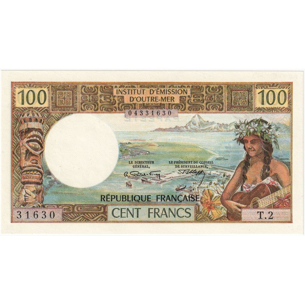 Tahiti, 100 Francs, UNC(63)