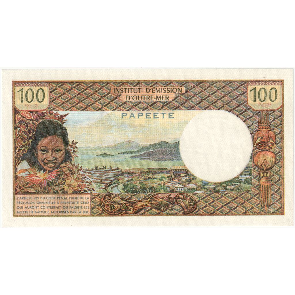 Tahiti, 100 Francs, UNC(63)