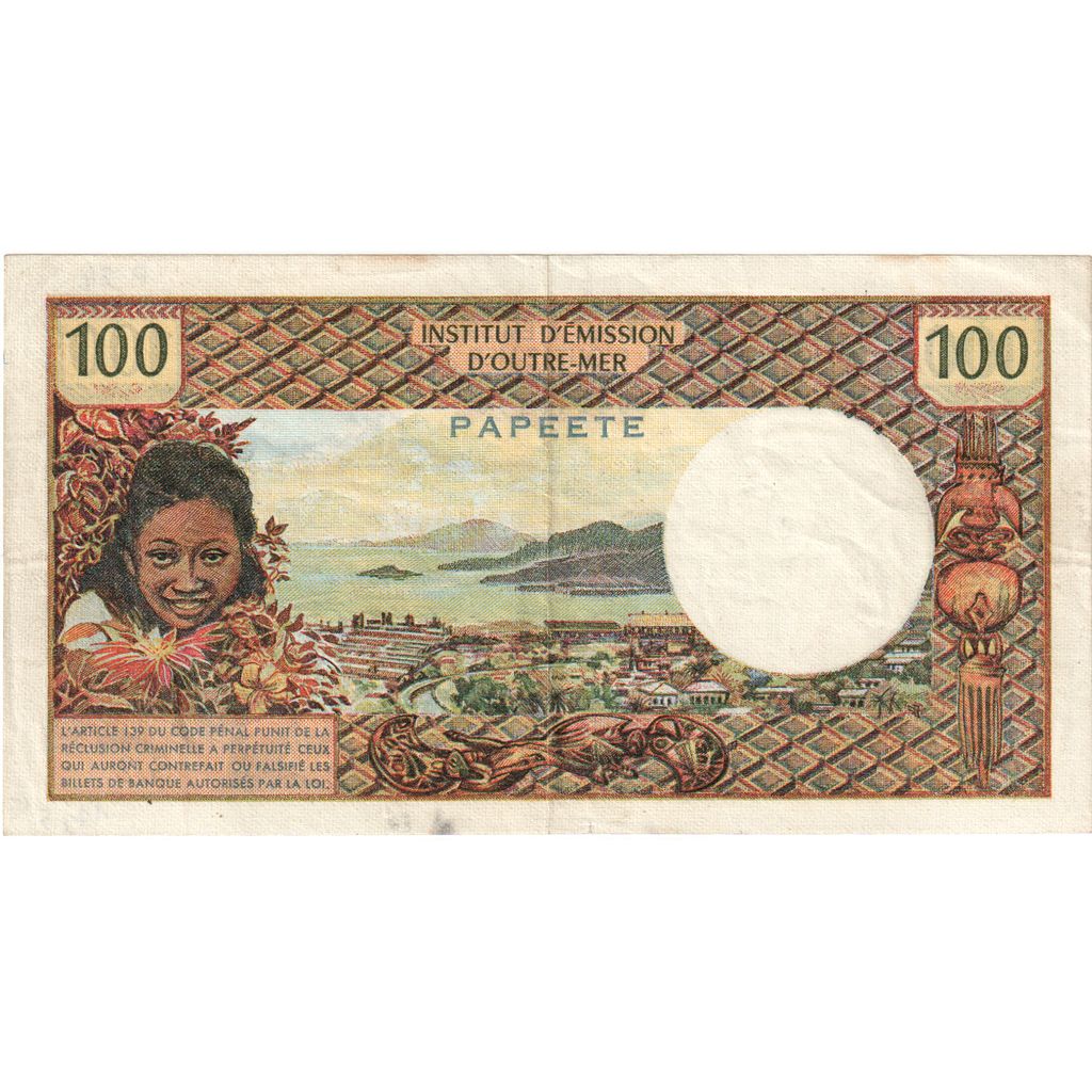 Tahiti, 100 Francs, EF(40-45)