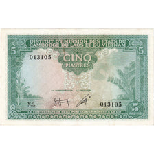 FRENCH INDO-CHINA, 5 Piastres = 5 Riels, Undated (1953), KM:95, AU(55-58)