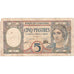 INDOCINA FRANCESE, 5 Piastres, Undated (1927), KM:49b, MB+