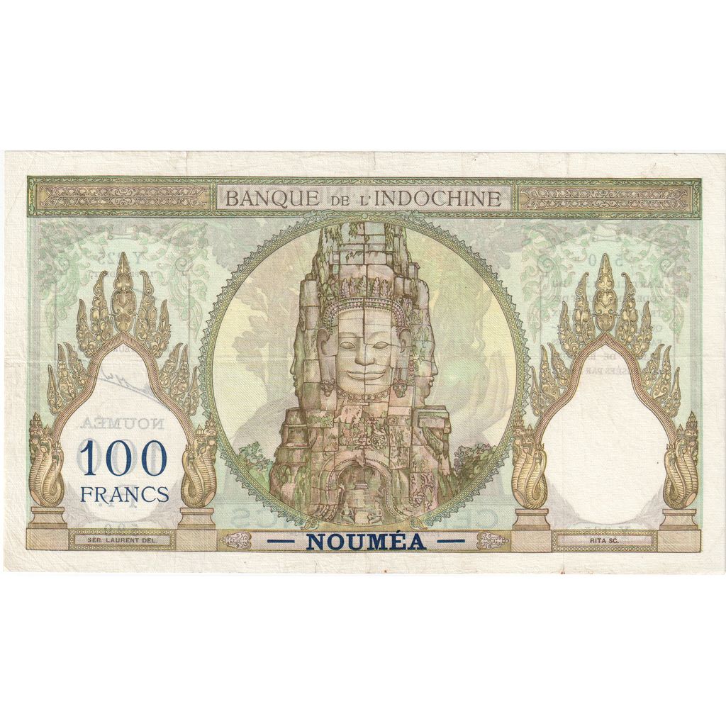 New Caledonia, 100 Francs, Undated (1937), KM:42b, VF(30-35)