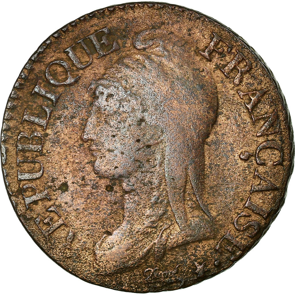 Coin, France, Dupré, 5 Centimes, 1799, Geneva, VF(30-35), Bronze, KM:640.6