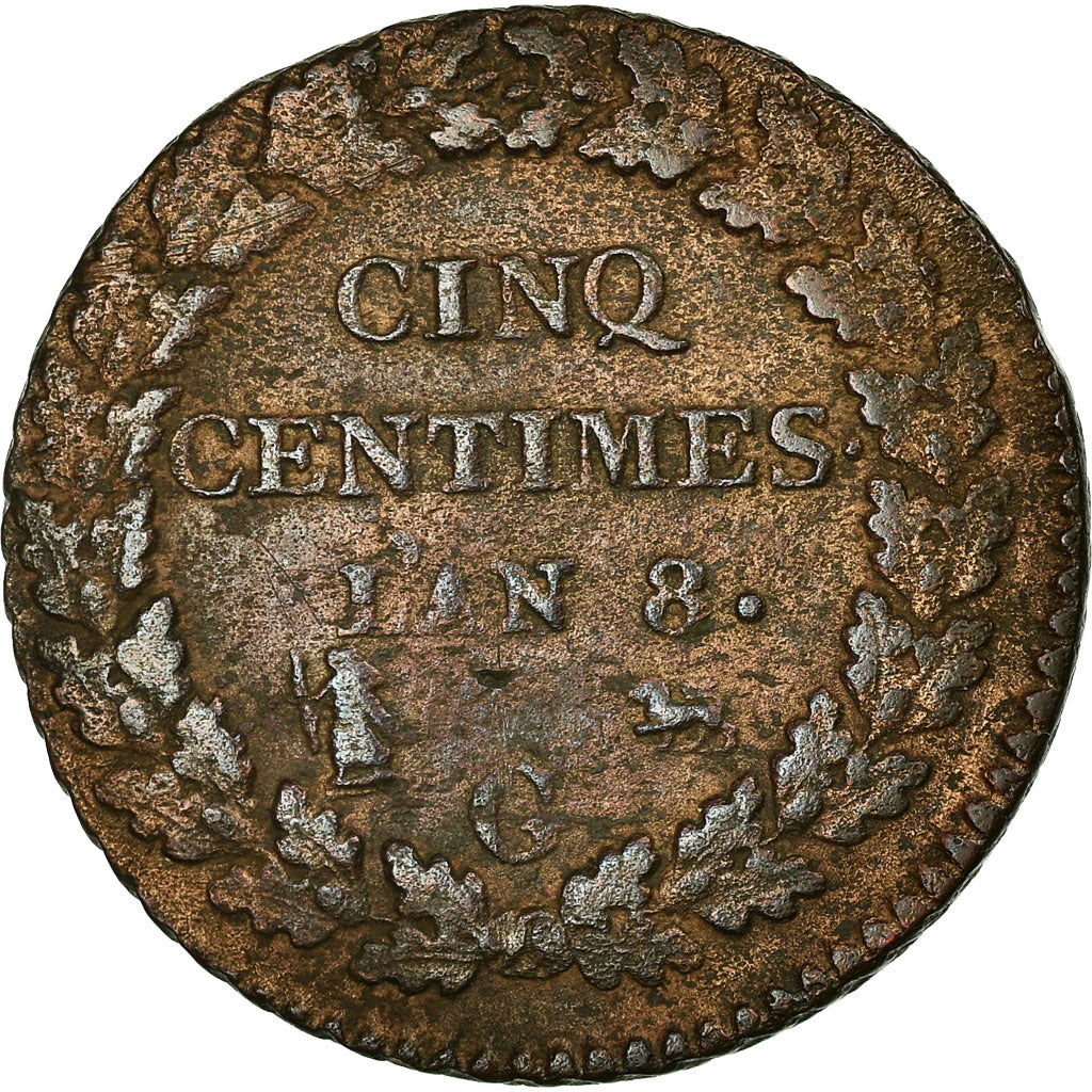 Coin, France, Dupré, 5 Centimes, 1799, Geneva, VF(30-35), Bronze, KM:640.6