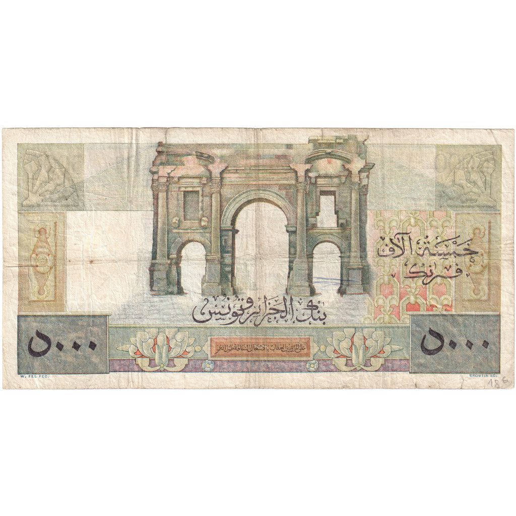 Algeria, 5000 Francs, 1955, 1955-01-14, KM:109a, F(12-15)