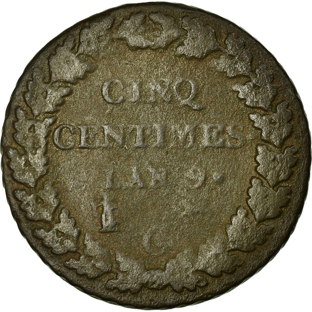 Coin, France, Dupré, 5 Centimes, 1800, Geneva, VF(20-25), Bronze, KM:640.6