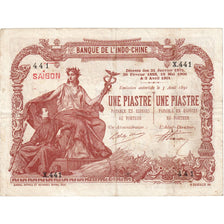 FRANCUSKIE INDOCHINY, 1 Piastre, Undated (1909-21), 1891-08-03, KM:34b