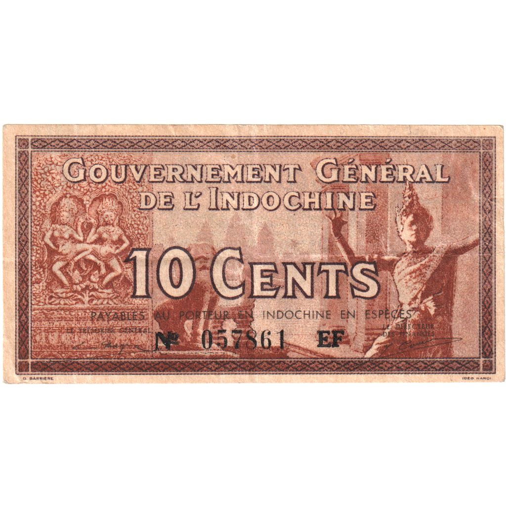 FRENCH INDO-CHINA, 10 Cents, Undated (1939), KM:85d, EF(40-45)